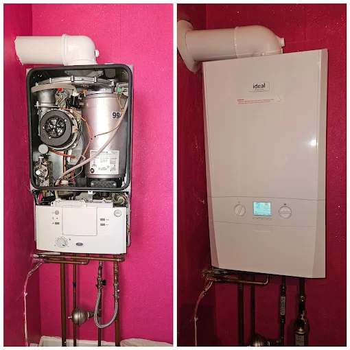 Boiler replacement before and after by 24hr Electrical Services Hull